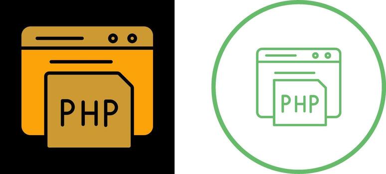 icono de vector de php