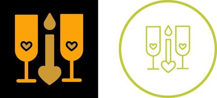 Two Glasses Romantic Vector Icon