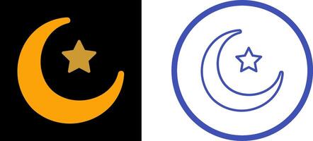 Moon and Star Vector Icon