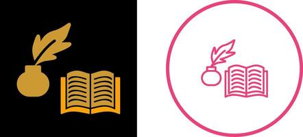 Quill and Book Vector Icon