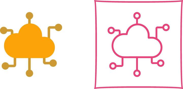 icono de vector de computación en la nube