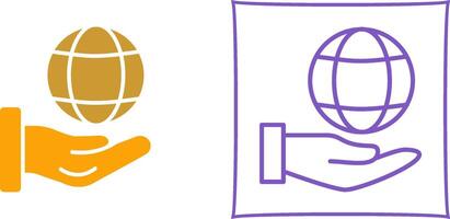 Global Hand Vector Icon