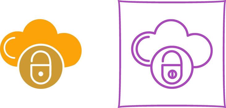 icono de vector de nube segura