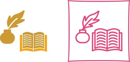 Quill and Book Vector Icon