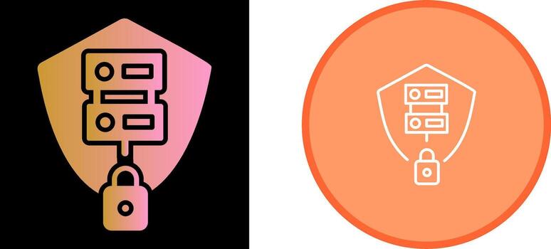 icono de vector de servidor seguro