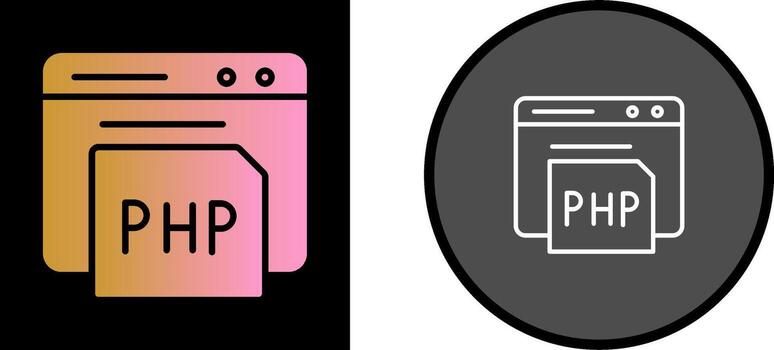 icono de vector de php