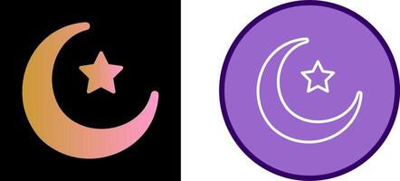 Moon and Star Vector Icon