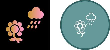 Flower with rain Vector Icon