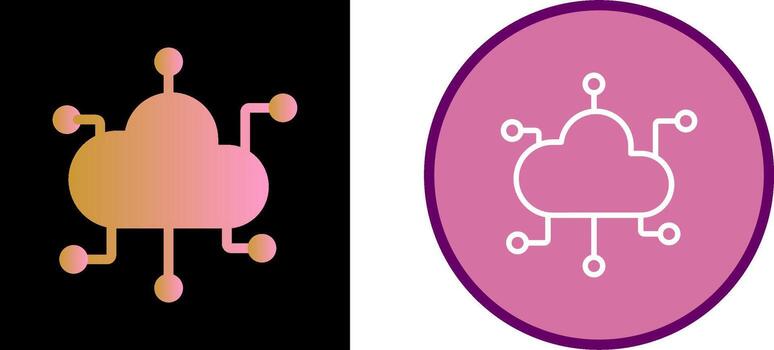 icono de vector de computación en la nube