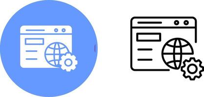 icono de vector de configuración del navegador