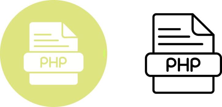 icono de vector de php