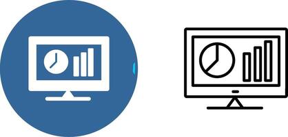 icono de vector de estadísticas en línea