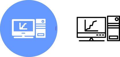 Graph Line Screen Vector Icon