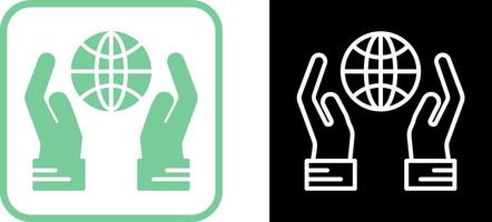 Globe Hand Vector Icon