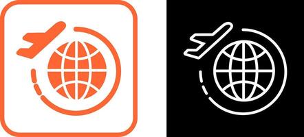 Round Travel Flights Vector Icon