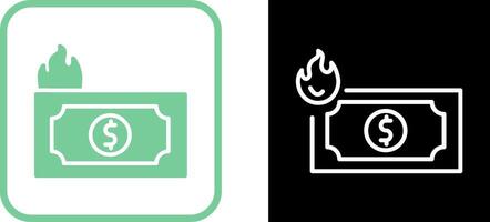 Dollar On Fire Vector Icon