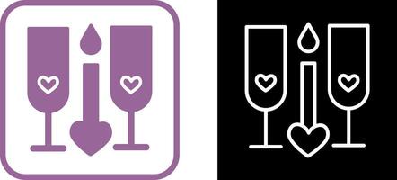 Two Glasses Romantic Vector Icon