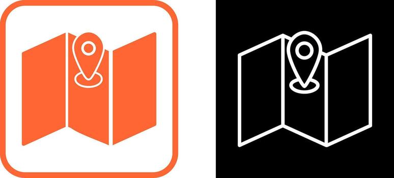 icono de vector de mapa plegado