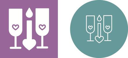 Two Glasses Romantic Vector Icon