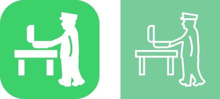 Guard Checking Briefcase Vector Icon