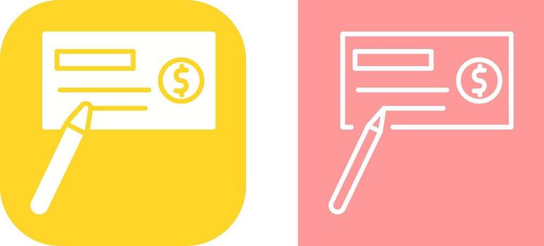 Write Cheque Vector Icon