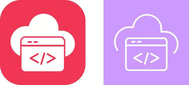 Cloud Coding Vector Icon