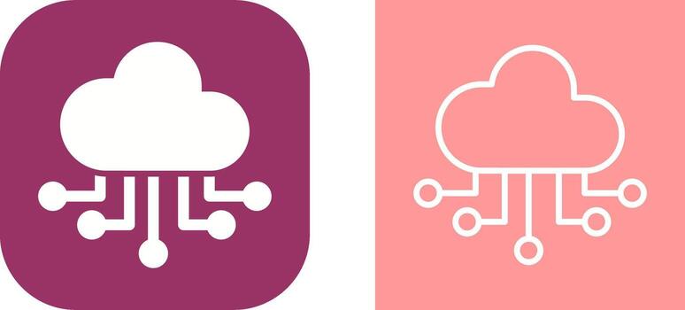 icono de vector de computación en la nube