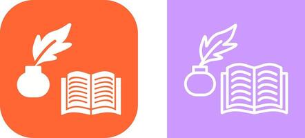 Quill and Book Vector Icon