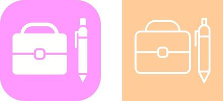 Briefcase and Pen Vector Icon