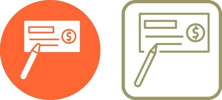 icono de vector de cheque de escritura