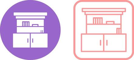 Cupboard with Shelves Vector Icon