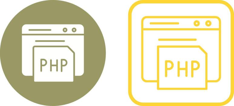 icono de vector de php