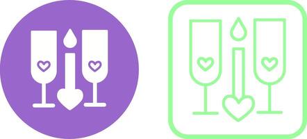 Two Glasses Romantic Vector Icon