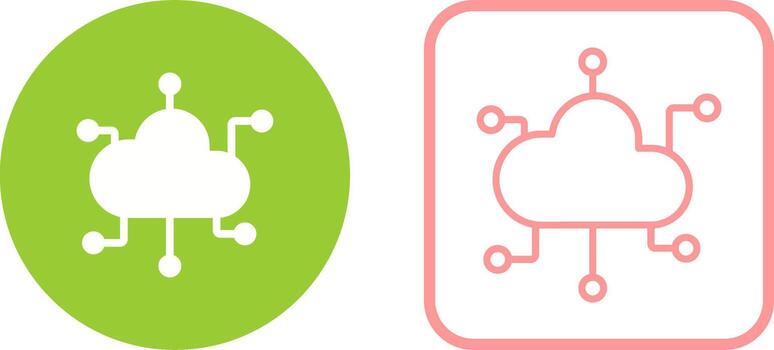 icono de vector de computación en la nube