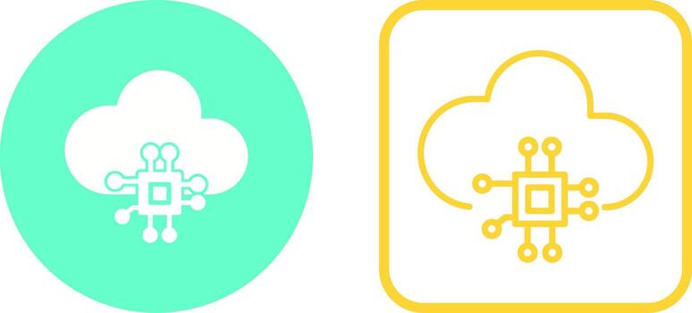 icono de vector de computación en la nube