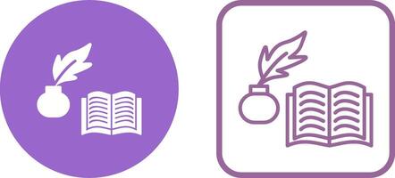 Quill and Book Vector Icon