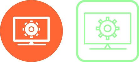 icono de vector de configuración de computadora