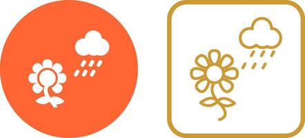 Flower with rain Vector Icon