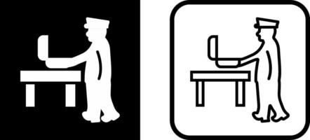 Guard Checking Briefcase Vector Icon