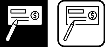 icono de vector de cheque de escritura