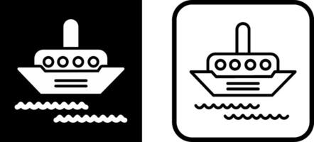 icono de vector de barco de vapor