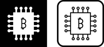 icono de vector de chip bitcoin