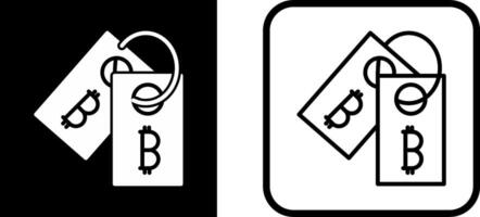 icono de vector de etiqueta de etiqueta de bitcoin