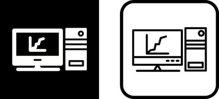 Graph Line Screen Vector Icon