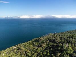 Aerial View of Livadia Palace - located on the shores of the Black Sea in the village of Livadia in the Yalta region of Crimea. Livadia Palace was a summer retreat of the last Russian tsar Nicholas II photo