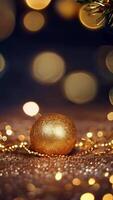 AI generated Animation gold ball and gold sparkle particles abstract Background.Generative AI. video