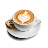 ai généré Expresso et à la vapeur Lait café servi dans une clair cappuccino tasse latté. png