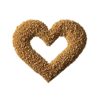 ai gerado Quinoa pequeno volta luz bege sementes precisamente formado dentro uma coração forma Comida e culinária png