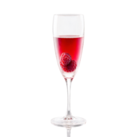AI Generated Sparkling Wine and Creme de Cassis Cocktail in a clear champagne flute png