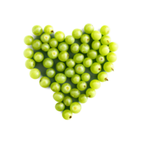 AI Generated Gooseberries light green small and round gently arranged in a heart formation Food and culinary png